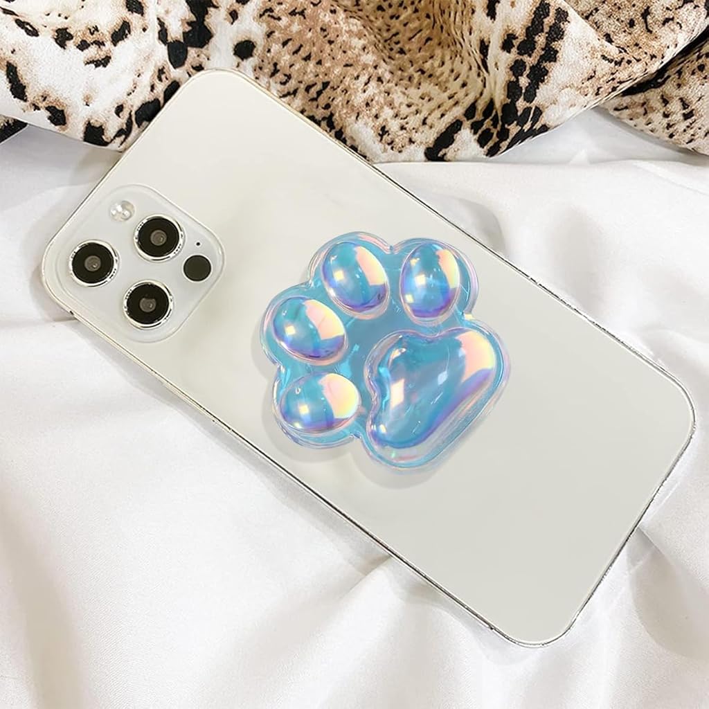 ZORBES® Cute Cat Paw Phone Grip 3D Phone Grip Retractable Self Adhesive Phone Grip Crystal Blue 3D Jelly Cat Paw Phone Grip Mobile Phone Grip Stand Holder ZORBES® Cute Cat Paw Phone Grip 3D Phone Grip Retractable Self Adhesive Phone Grip Crystal Blue 3D Jelly Cat Paw Phone Grip Mobile Phone Grip Stand Holder